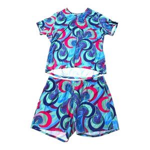 Reel Legends Womens Swim Set Shirt 3X & Shorts 2X  Freeline Design Bathing Suit